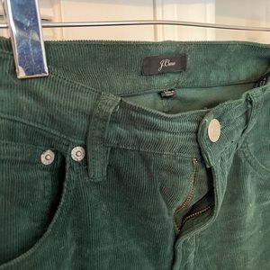 J Crew Size 28 Green Corduroy Pants 9” High Rise Toothpick